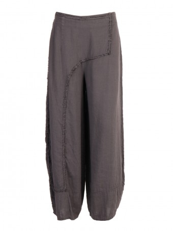 Italian Plain Relaxed Fit Linen Trousers