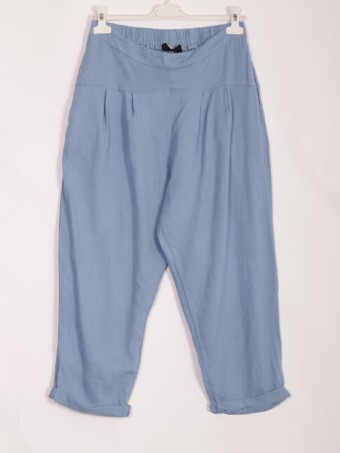 Italian Pleated Relaxed Fit Linen Trousers