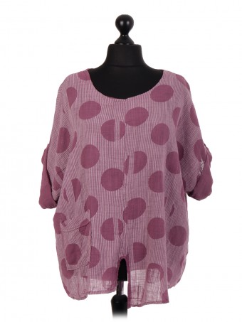 Italian Polka Dot & Stripe Cotton Top