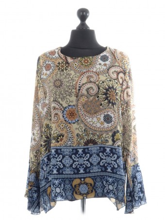 Italian Printed Chiffon Top