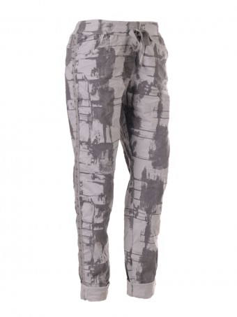 Italian Printed Diamante Side Panel Magic Pants
