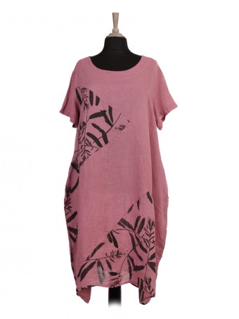 Italian Printed Panel Lagenlook Linen Dress