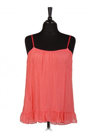 Italian Silk Strappy Two Layered Cami Top