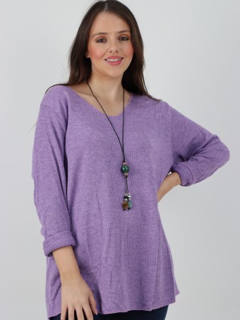 Italian Soft Knitted Round Neck Necklace Jumper Top