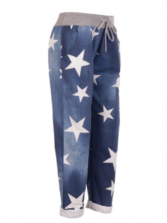 Italian Plus Size Star Print Joggers