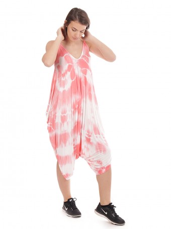 Italian Tie Dye Strappy Lagenlook Harem Jumpsuit