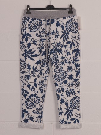 Italian Tropical Print Cotton Trousers