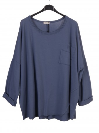 Italian Twin Pocket Detail Solid Cotton Top