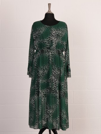 Italian Two Layered Animal Print Maxi Dress