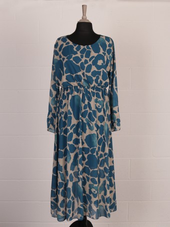 Italian Two Layered Giraffe Print Maxi Dress