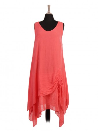 Italian Two Layered Ruched Hem Dress