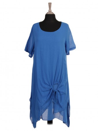 Italian Two Layered Ruched Hem Tunic Dress