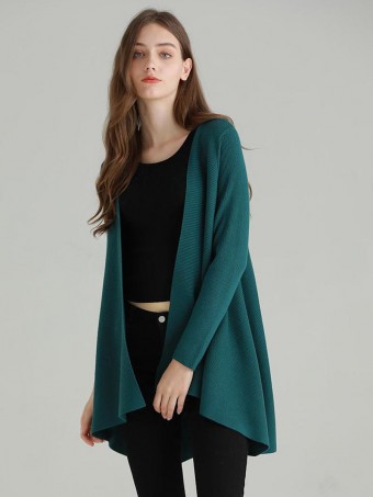 Italian Waterfall Open Front Ribbed Cardigan