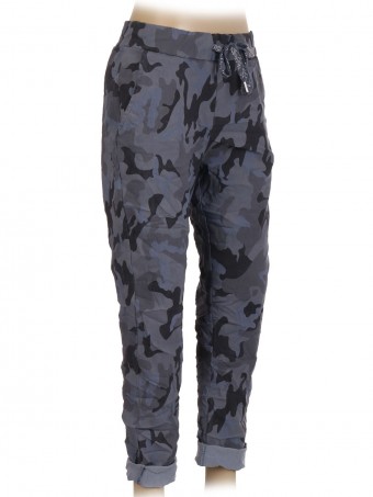 Italian Camouflage Print Cotton Trouser