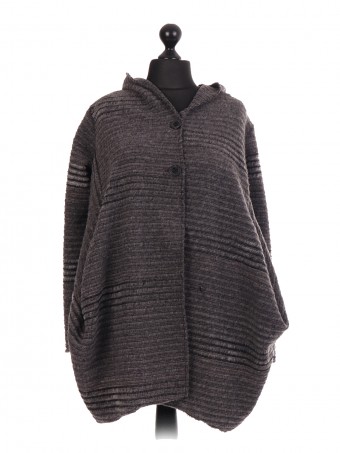 Italian Wool Mix Hooded Coat