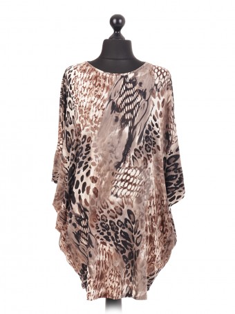 Animal Print Italian Batwing Top