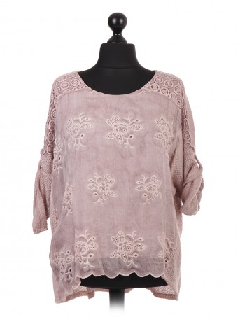 Italian Embroidered Two Layered Tunic Top