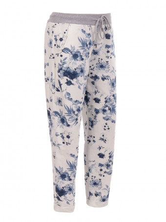 Made In Italy Cotton Floral Print Trouser