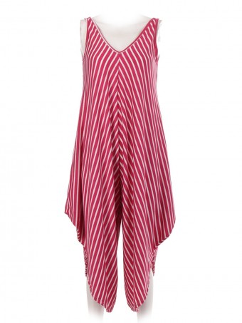 Italian Stripe Draped Jumpsuit