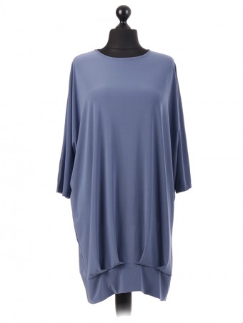 Pleat Front Hem Baggy Tunic