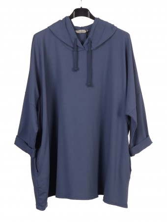 Plus Size Italian Drawstring Hooded Top