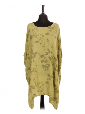 Plus Size Italian Floral Batwing Tunic Top