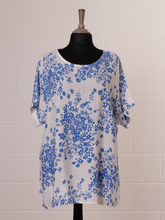 Plus Size Italian Floral Printed Batwing Top