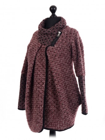 Italian Wool Mix Cocoon Coatigan Jacket Coat