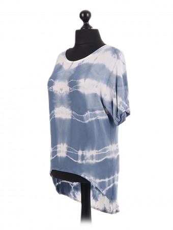 Italian Tie Dye Dip Hem Top