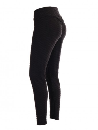 Women High Waist Ruched Butt Jacquard Leggings