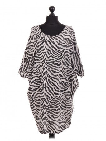 Zebra Print Oversized Baggy Tunic