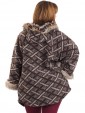 adies Woollen Faux Fur Hooded Coat Brown Back