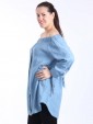 Bardot Off Shoulder Front Button top-Denim side