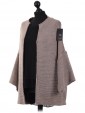 Batwing Wool Mix Open Front Cardigan Mocha Side