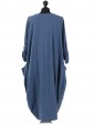 Plain Cotton Lagenlook Dress Denim Back