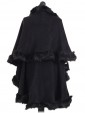 Faux Fur Double Layered Woollen Cape Black Back