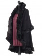 Faux Fur Double Layered Woollen Cape Black Side