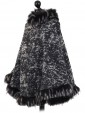 Italian Faux Fur Wool Poncho Grey Side
