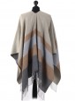 Fringed Striped Cape Grey Back