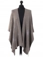 Ladies Glitter Star Pattern Knitted Cape beige