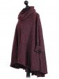 Italian Cowl Neck High Low Knitted Tunic Top Maroon Side