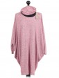 Italian Batwing Sleeves Quirky Dress Pink