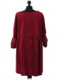 Italian Cotrise High Low Lagenlook Top Maroon Back