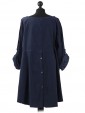 Italian Cotrise High Low Lagenlook Top Navy Back