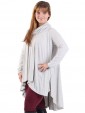 Italian Cowl Neck High Low Top Beige side