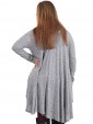 Italian Cowl Neck High Low Top Grey back