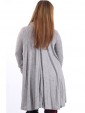 Italian Cowl Neck High Low Top Light Grey back