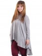 Italian Cowl Neck High Low Top Light Grey side