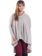 Italian Cowl Neck High Low Top Mocha