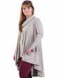 Italian Cowl Neck High Low Top Mocha Side